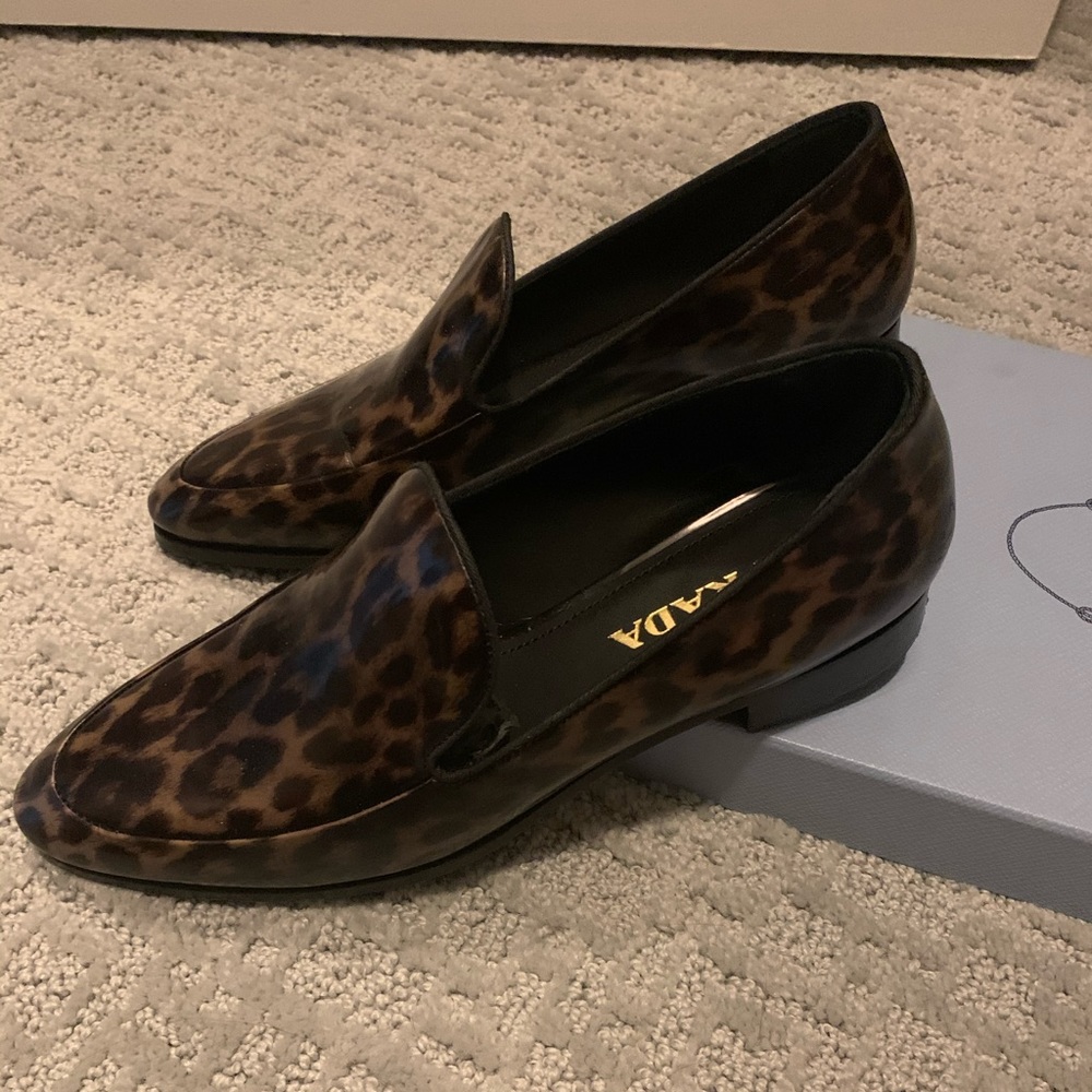 Prada leopard loafer